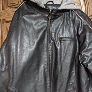 Whispering Smith Hooded Faux Leather Jacket